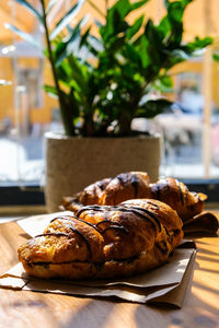 Close-up of food on table