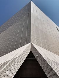 Low angle view of modern building against sky