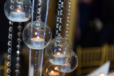 Close-up of illuminated light bulb