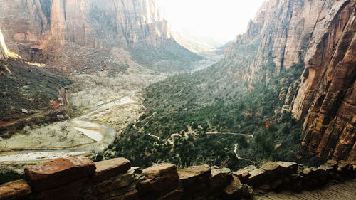 Scenic view of rocky mountains