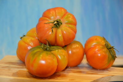 Close-up of tomatoes on table