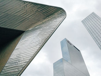 Low angle view of modern buildings against sky