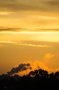 Silhouette trees against sky during sunset