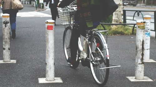 Bicycle on road in city