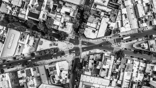 High angle view of city street