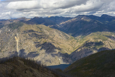 Shadows of clouds over mountains