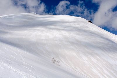 Scenic view of snow covered mountain against sky
