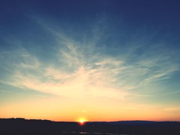 Silhouette of landscape at sunset