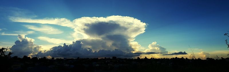 Scenic view of landscape against cloudy sky