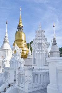 Exterior of temple building against sky