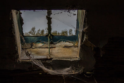 Close-up of abandoned window