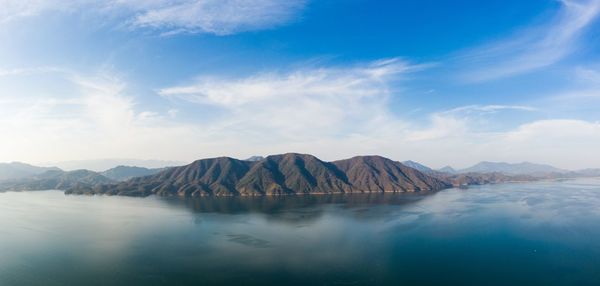 Panoramic view of lake against sky