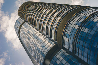 Low angle view of modern building against sky