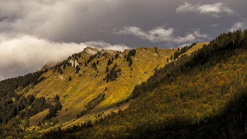 Scenic view of mountains against sky