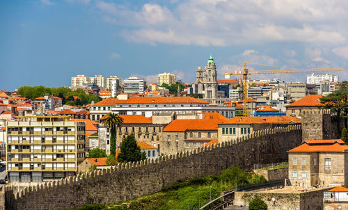 Buildings in city against sky