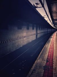 Empty railroad station platform