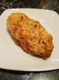 Close-up of bread in plate