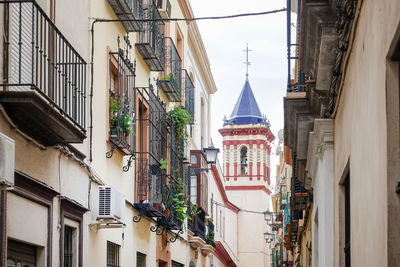 Low angle view of buildings in city