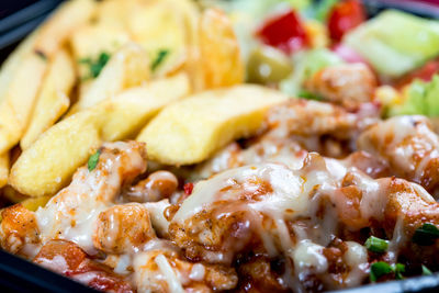 Close-up of food served in plate