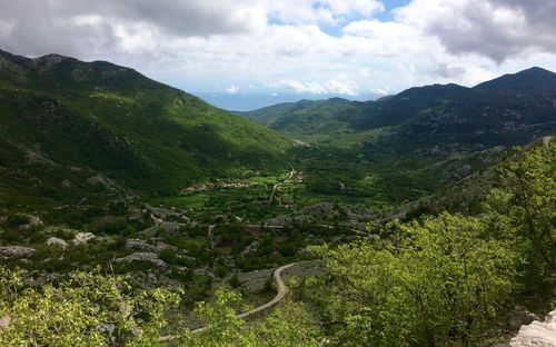 Scenic view of mountains against sky