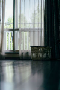 Basket by window at home