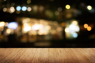 Defocused image of illuminated lights at night