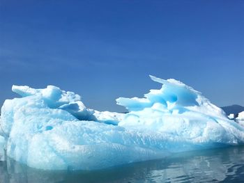 Scenic view of frozen lake against sky