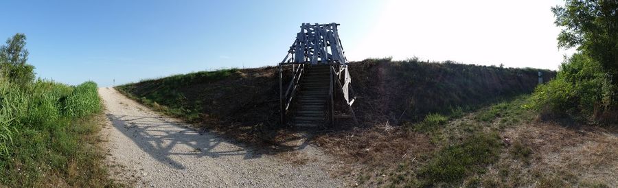 View of field against clear sky