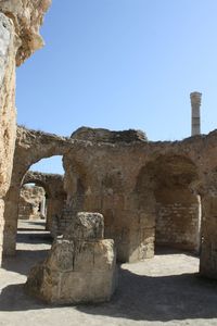 View of old ruins against clear sky