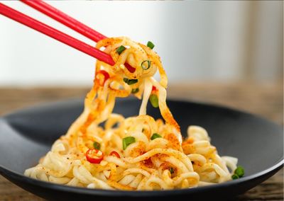 Close-up of food in bowl on table