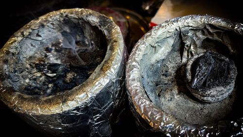 High angle view of bread in container