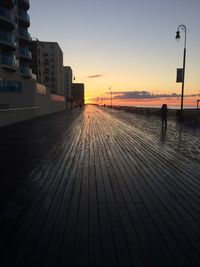 View of city at sunset