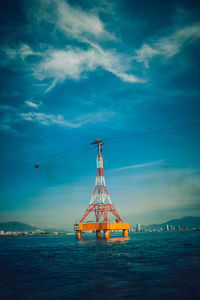 Scenic view of sea against dramatic sky