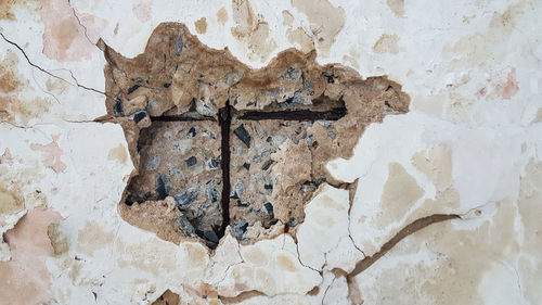 Full frame shot of damaged wall