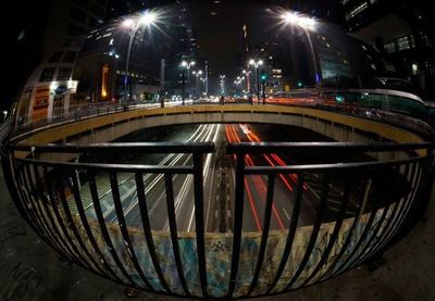 Illuminated city at night