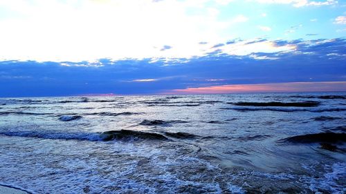 View of sea against cloudy sky