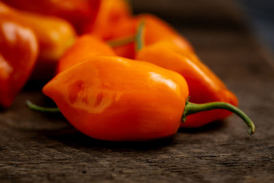 Close-up of bell pepper on table