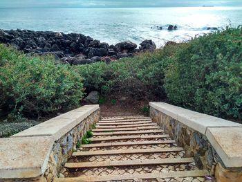 Staircase leading towards sea