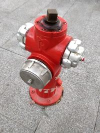 High angle view of fire hydrant