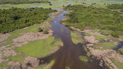 High angle view of beach