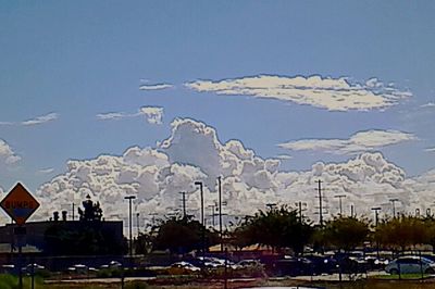 View of road against blue sky