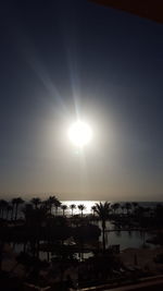 Scenic view of sea against clear sky during sunset