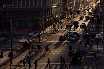 High angle view of city street