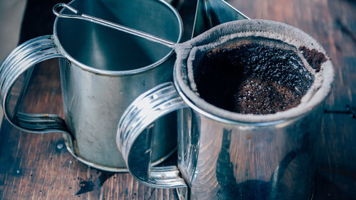 Close-up high angle view of coffee