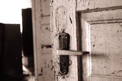 Close-up of old wooden door