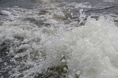 Waves splashing on shore