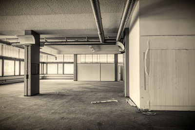 Interior of empty parking lot