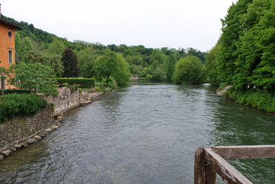 Scenic view of river against clear sky