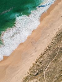 Aerial view of waves at beach