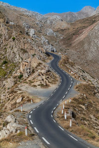 High angle view of road